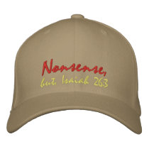 Nonsense, but, Isaiah 26:3 Embroidered Hats