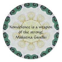 Nonviolence is a weapon of the strong. - Gandhi stickers by spiritcircle Nonviolence is a weapon of the strong. - Gandhi stickers