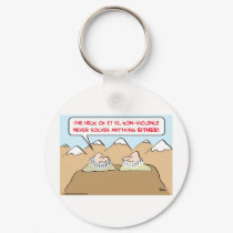nonviolence never solves anything keychains