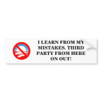NoObama 2012. 3rd party only! Bumper Sticker