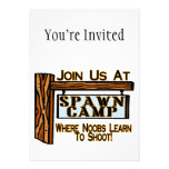 Noobs At Spawn Camp Invitations