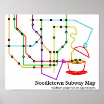 Noodles Underground Map Poster