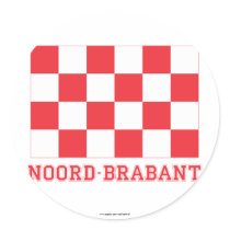 Noord-Brabant Flag with name Round Sticker