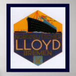 Norddeutcher Lloyd Bremen Luggage Label posters