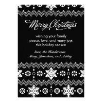 Nordic Snowflake Black & White Christmas Card invitations