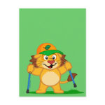 This cute lion is nordic walking with ski poles. He loves to be in the outdoors and take in the fresh air. His hat sports a picture of a leaf showing everyone that he loves nature and supports the environment. This makes a great gift for anyone who loves walking outside, nordic walking, fitness walking or pole walking.