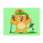This cute lion is nordic walking with ski poles. He loves to be in the outdoors and take in the fresh air. His hat sports a picture of a leaf showing everyone that he loves nature and supports the environment. This makes a great gift for anyone who loves walking outside, nordic walking, fitness walking or pole walking.