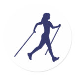 Nordic Walking Round Sticker
