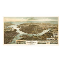 Norfolk birdseye map - 1892 (Wellge) BigMapBlog posters
