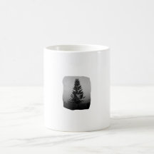 Norfolk Pine Black and White Picture Foggy Coffee Mugs