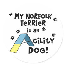 Norfolk Terrier Agility Dog stickers by MenagerieMayhem Norfolk Terrier Agility Dog stickers