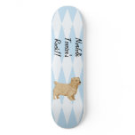 Norfolk Terrier - Blue w/ White Diamond Design Skateboards