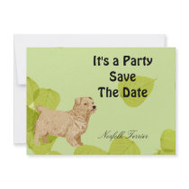 Norfolk Terrier ~ Green Leaves Design Invite