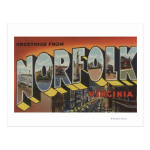 Norfolk, Virginia - Large Letter Scenes Post Card