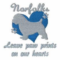 Norfolks Leave Paw Prints Embroidered Shirt embroidered shirts