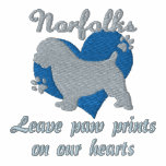 Norfolks Leave Paw Prints Embroidered Shirt