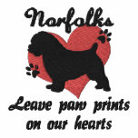 Norfolks Leave Paw Prints Embroidered TShirt