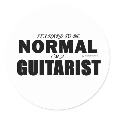 Normal Guitarist Round Stickers