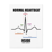 Normal Heartbeat Inside (ECG EKG) Postcards