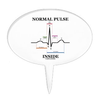Normal Pulse Inside (ECG/EKG Electrocardiogram) Cake Topper