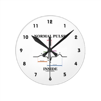 Normal Pulse Inside (ECG/EKG Electrocardiogram) Wallclocks