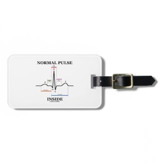 Normal Pulse Inside (ECG/EKG Electrocardiogram) Tags For Bags