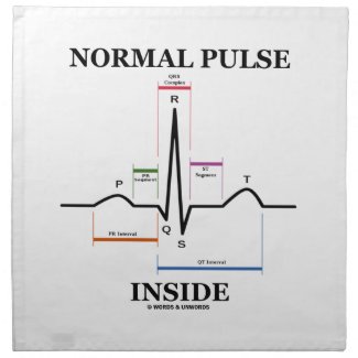 Normal Pulse Inside (ECG/EKG Electrocardiogram) Printed Napkin
