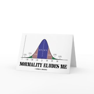 Normality Eludes Me (Bell Curve Humor) card