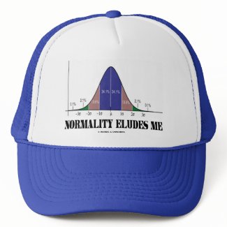 Normality Eludes Me (Bell Curve Humor) hat
