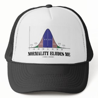 Normality Eludes Me (Bell Curve Humor) hat
