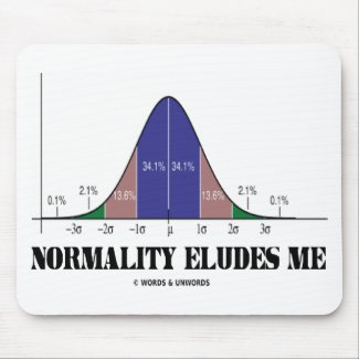 Normality Eludes Me (Bell Curve Humor) mousepad