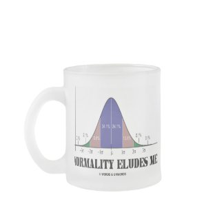 Normality Eludes Me (Bell Curve Humor) mug