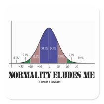 Normality Eludes Me (Statistics Humor) Square Stickers