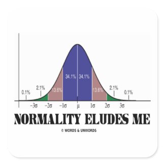 Normality Eludes Me (Statistics Humor) sticker