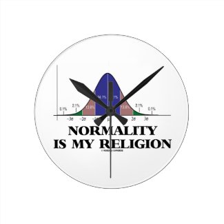 Normality Is My Religion (Bell Curve Humor) Wallclocks