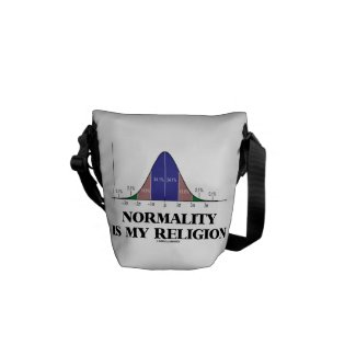 Normality Is My Religion (Bell Curve Humor) Courier Bag