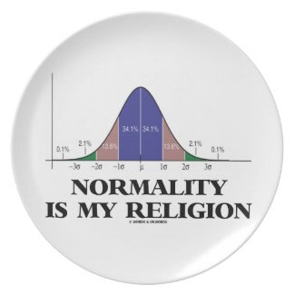 Normality Is My Religion (Bell Curve Humor) Plates