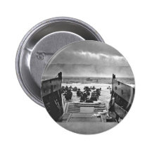 Normandy Invasion at D-Day - 1944 Pinback Buttons