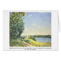 Normandy Path On The Waterfront In The Evening Greeting Card