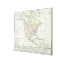 North America Map Stretched Canvas Print