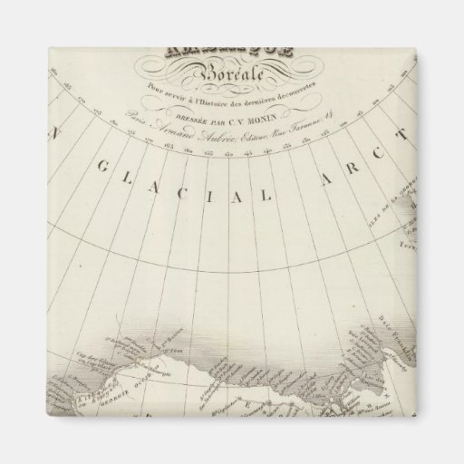 North America uncolored map Magnet
