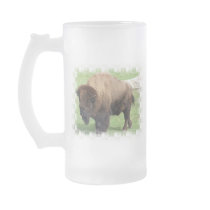 North American Bison Frosted Beer Mug