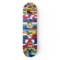 North American Flags Skateboard