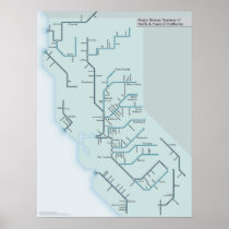 North and Central California Rivers 18" x 24" Print