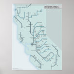 North and Central California Rivers 18" x 24" Print