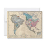 North and South America Ethnic Map from 1880 Personalized Invitation