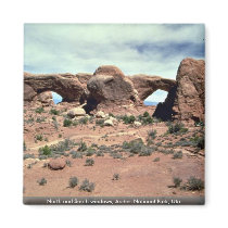 North and South windows, Arches National Park, Uta Fridge Magnet