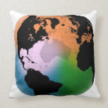North Atlantic Ocean Current Map Throw Pillow
