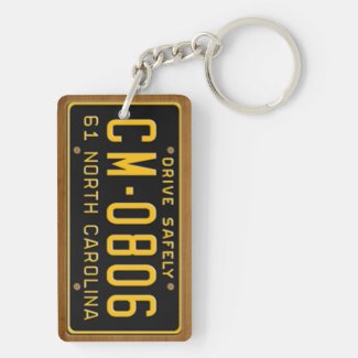 North Carolina 1961 Vintage License Plate Keychain Acrylic Keychains