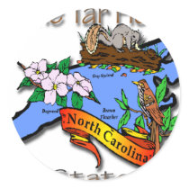 North Carolina Blue The Tar Heel State BirdFlower Stickers